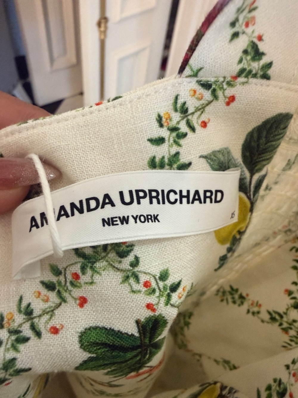 Amanda Uprichard White Citrus & Floral Mini Dress with shorts (romper). NWT - Picture 3 of 4